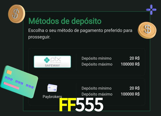 O cassino FF555bet oferece uma grande variedade de métodos de pagamento